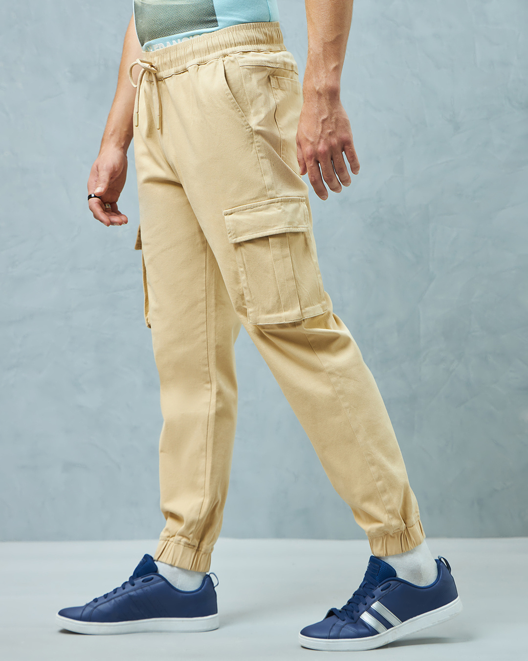 Shop Men's Beige Cargo Pants-Back