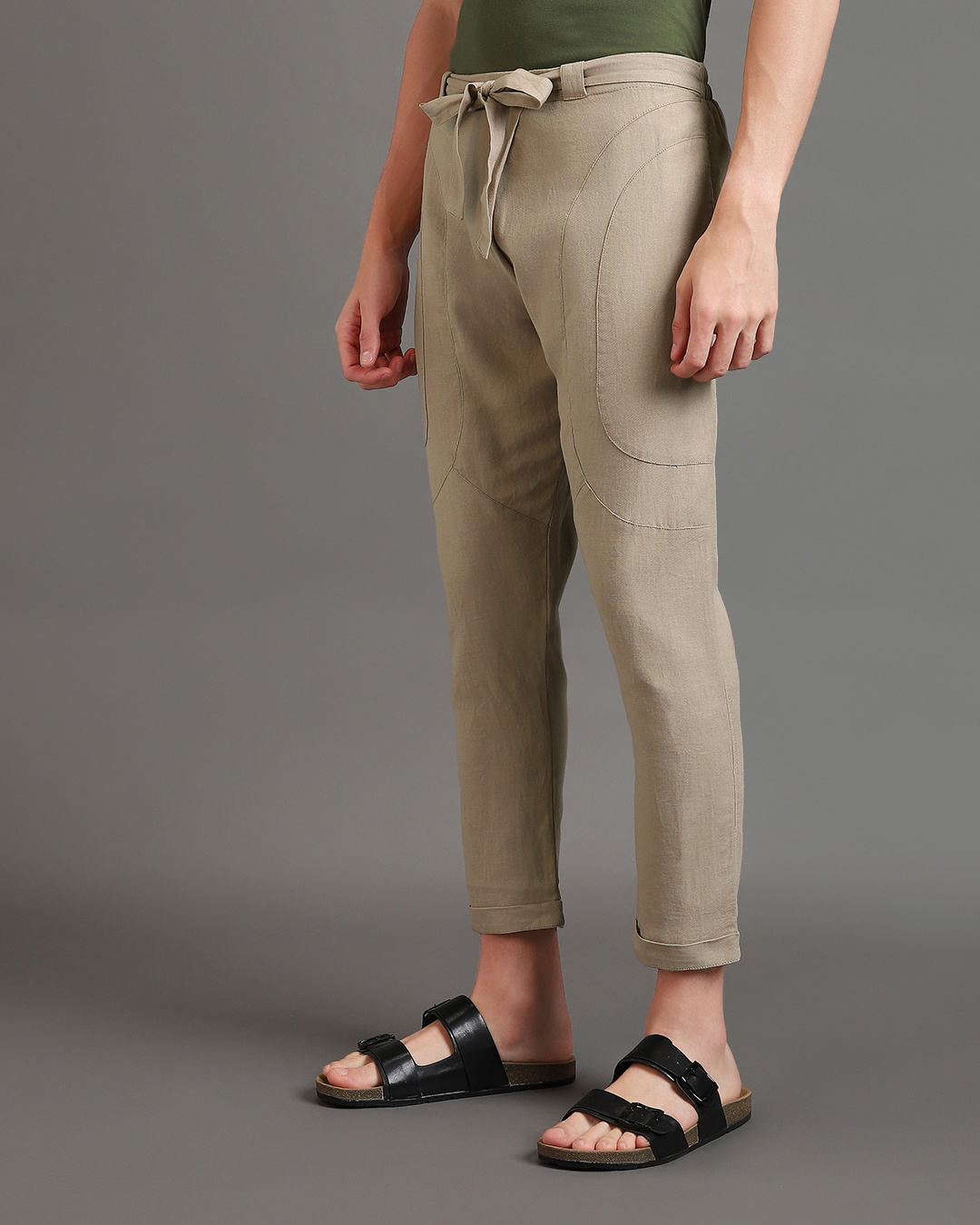 Shop Men's Beige Plus Size Hippy Pants-Back