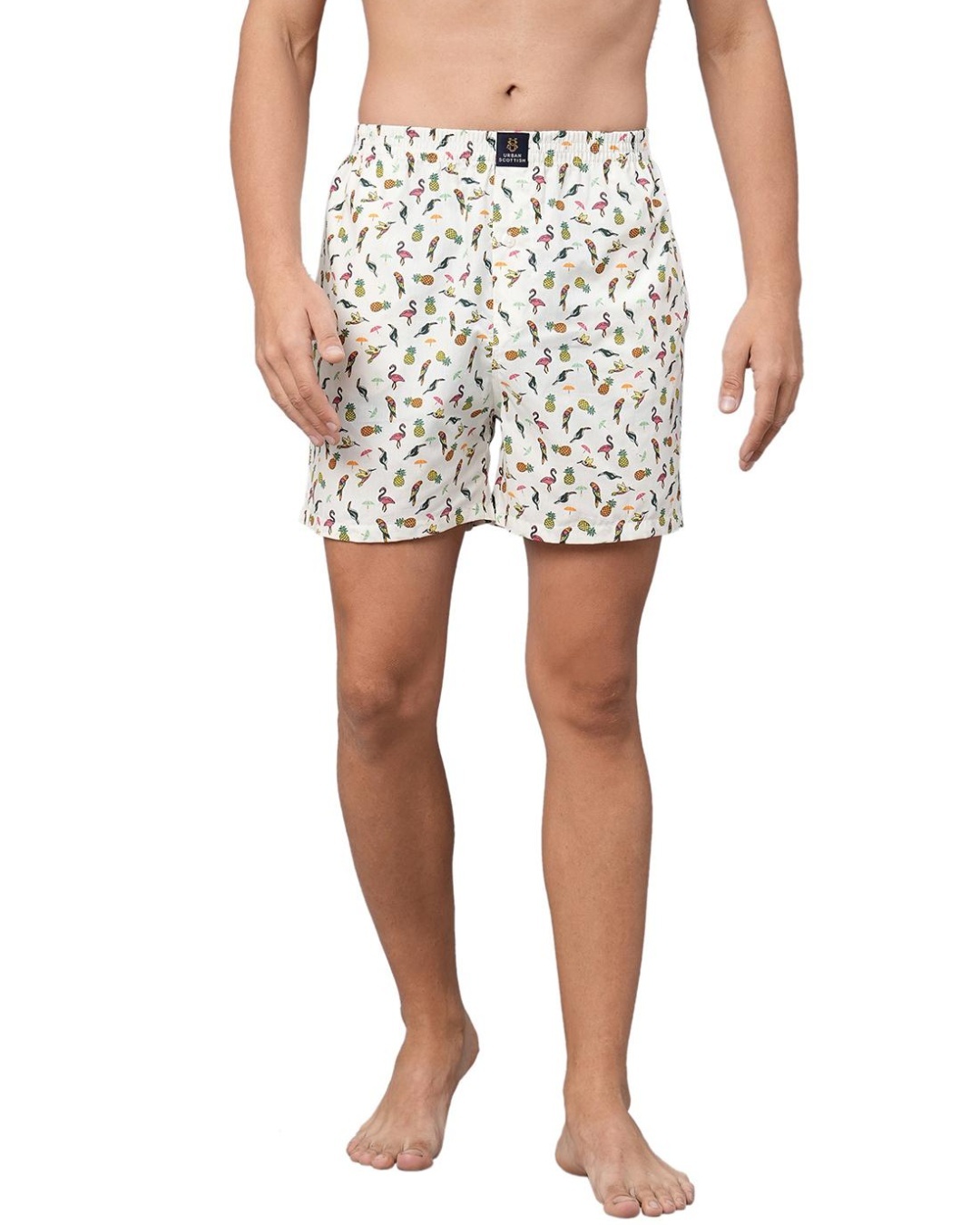 Buy Men's Beige Printed Relaxed Fit Boxers Online in India at Bewakoof