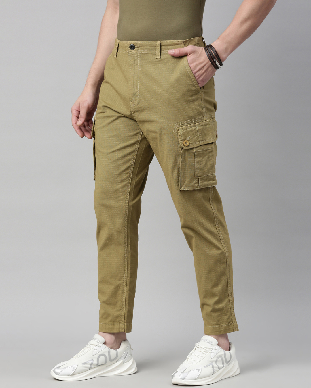 Shop Men's Beige Relaxed Fit Trouser-Back