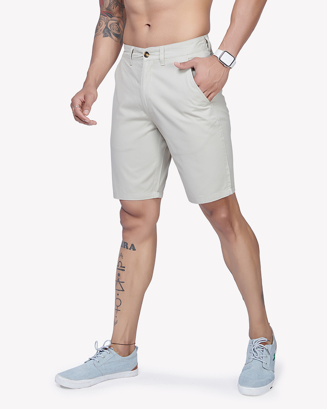 Buy Mens Beige Shorts Online At Bewakoof 9481