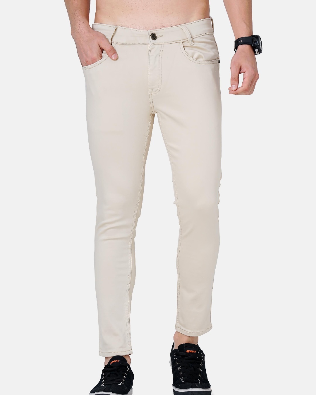 Buy Men's Beige Skinny Fit Jeans for Men Beige Online at Bewakoof