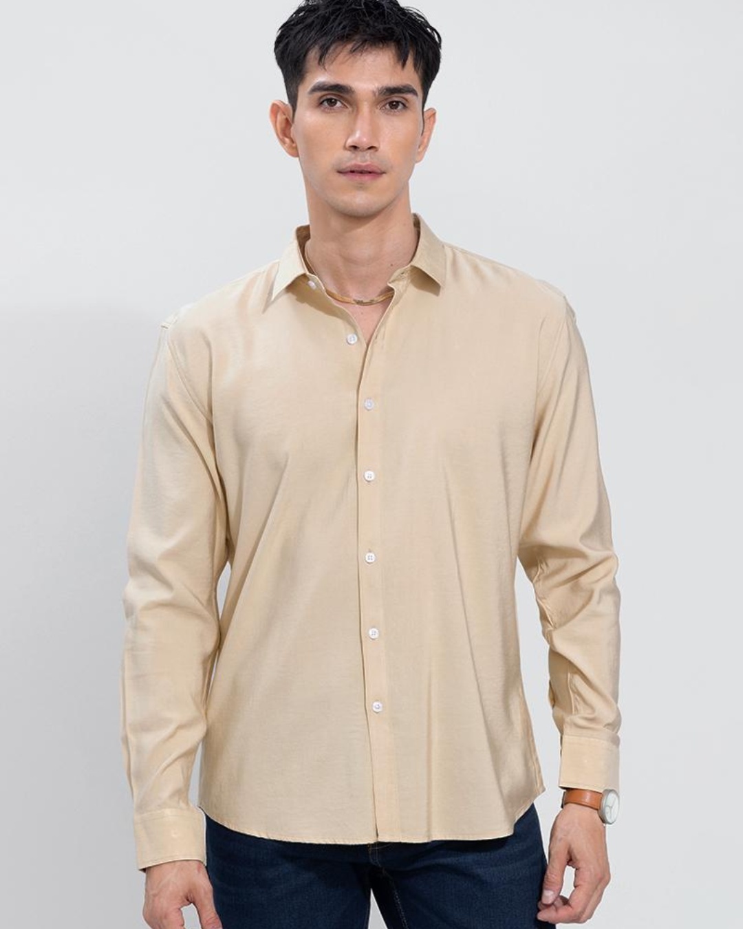HUILISHI Long Sleeve Formal/Business Polo for Men Plain Cotton 7