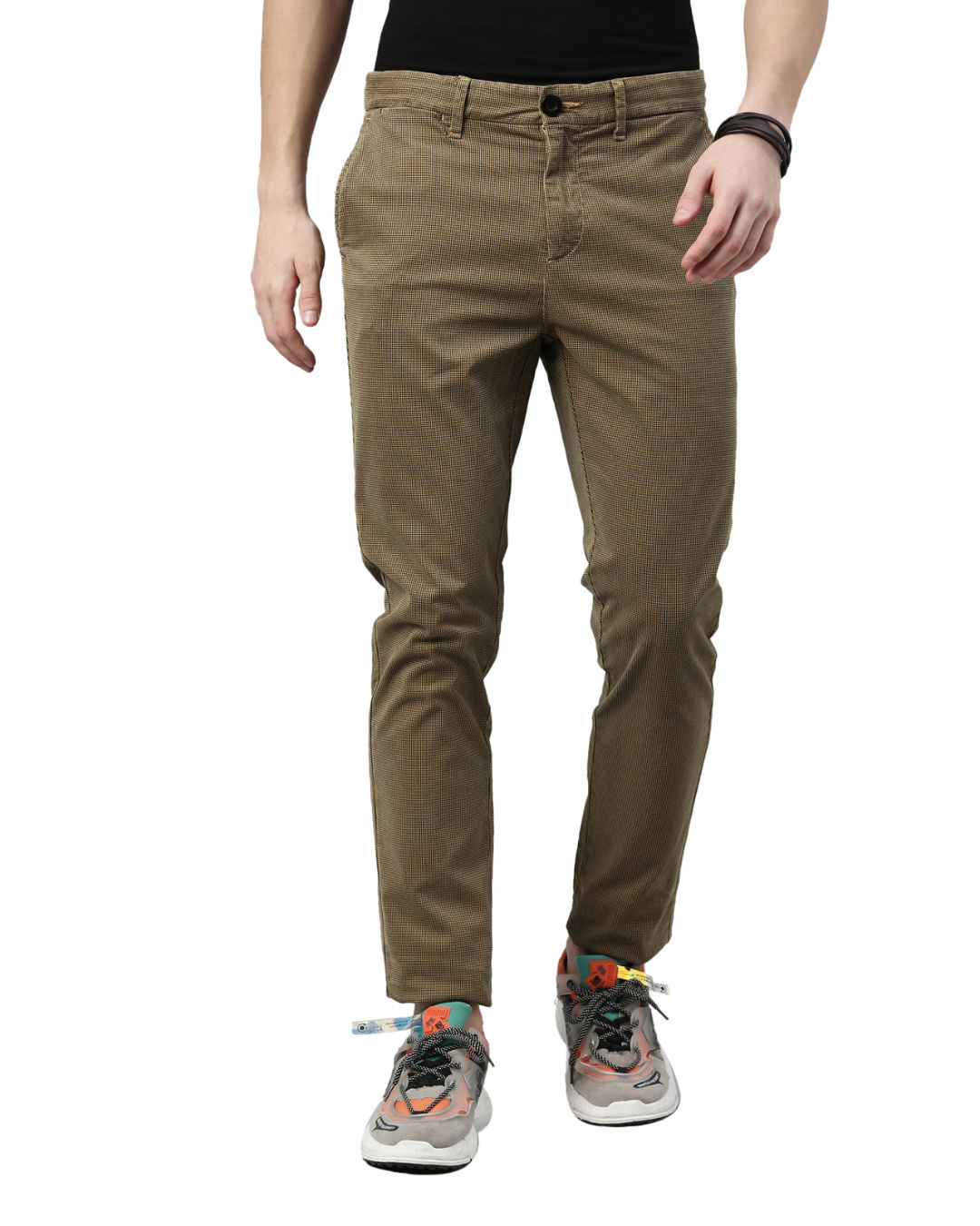 Buy Men's Beige Slim Fit Trouser for Men Beige Online at Bewakoof