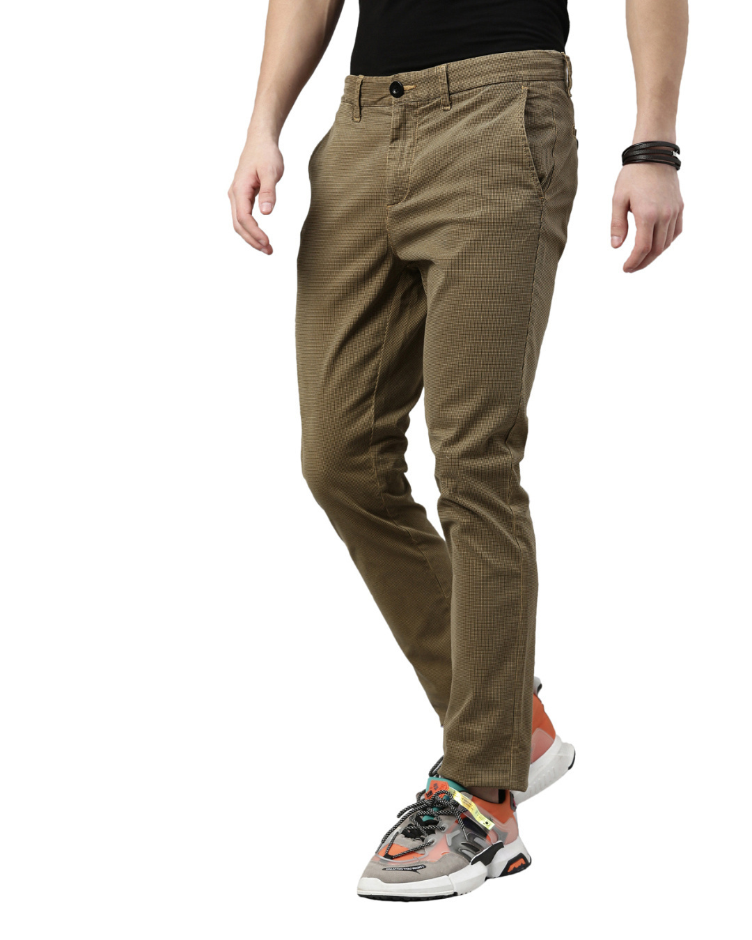 Shop Men's Beige Slim Fit Trouser-Back