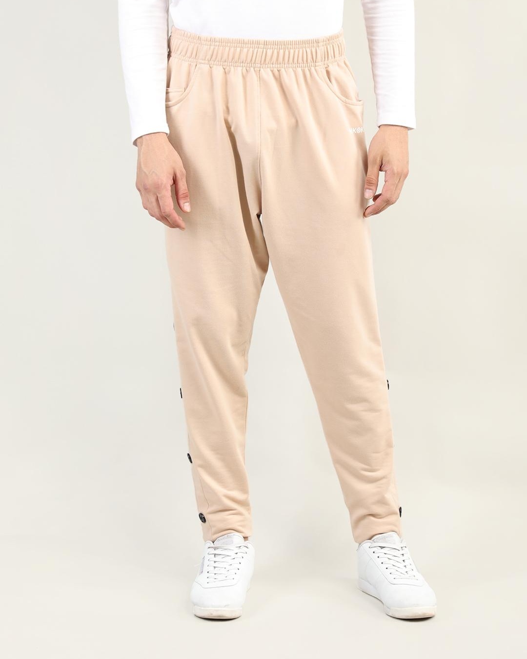 Buy Men's Beige Track Pants Online at Bewakoof