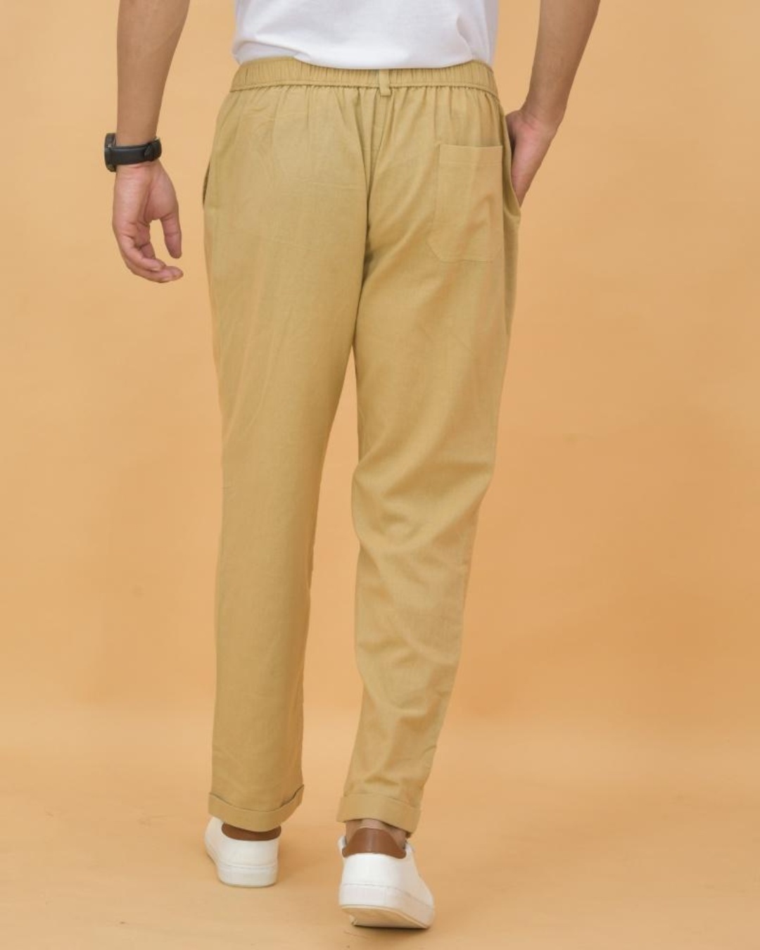 Shop Men's Beige Trousers-Back