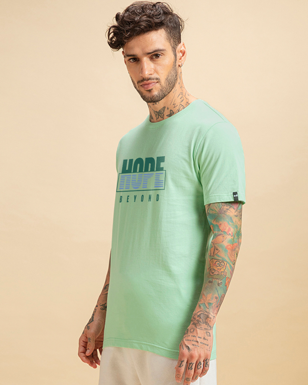 Shop Men's Bird Egg Green Hope Surviveal One Typography T-shirt-Back