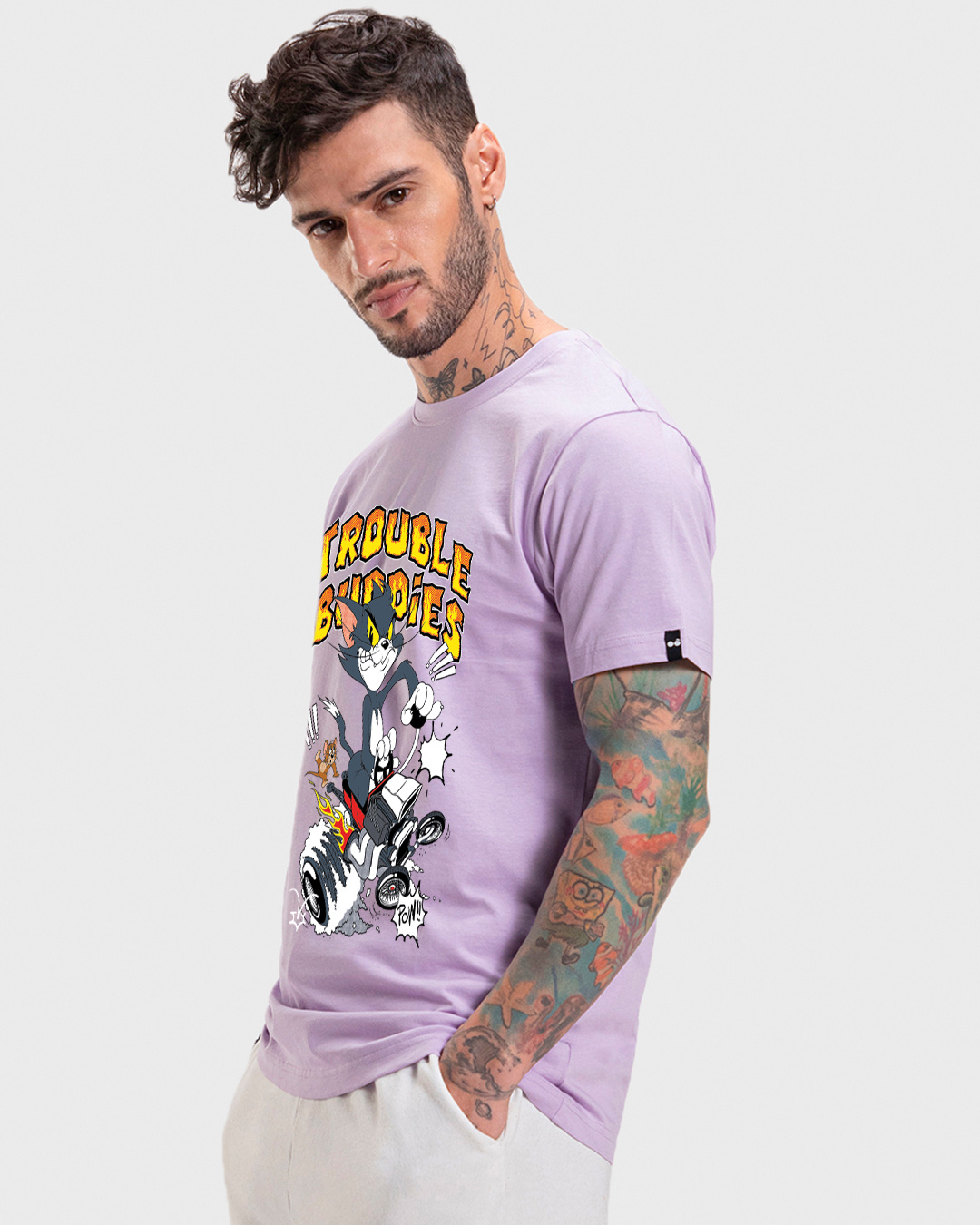 Shop Men's Bird PurpleTrouble Ones Graphic Printed T-shirt-Back