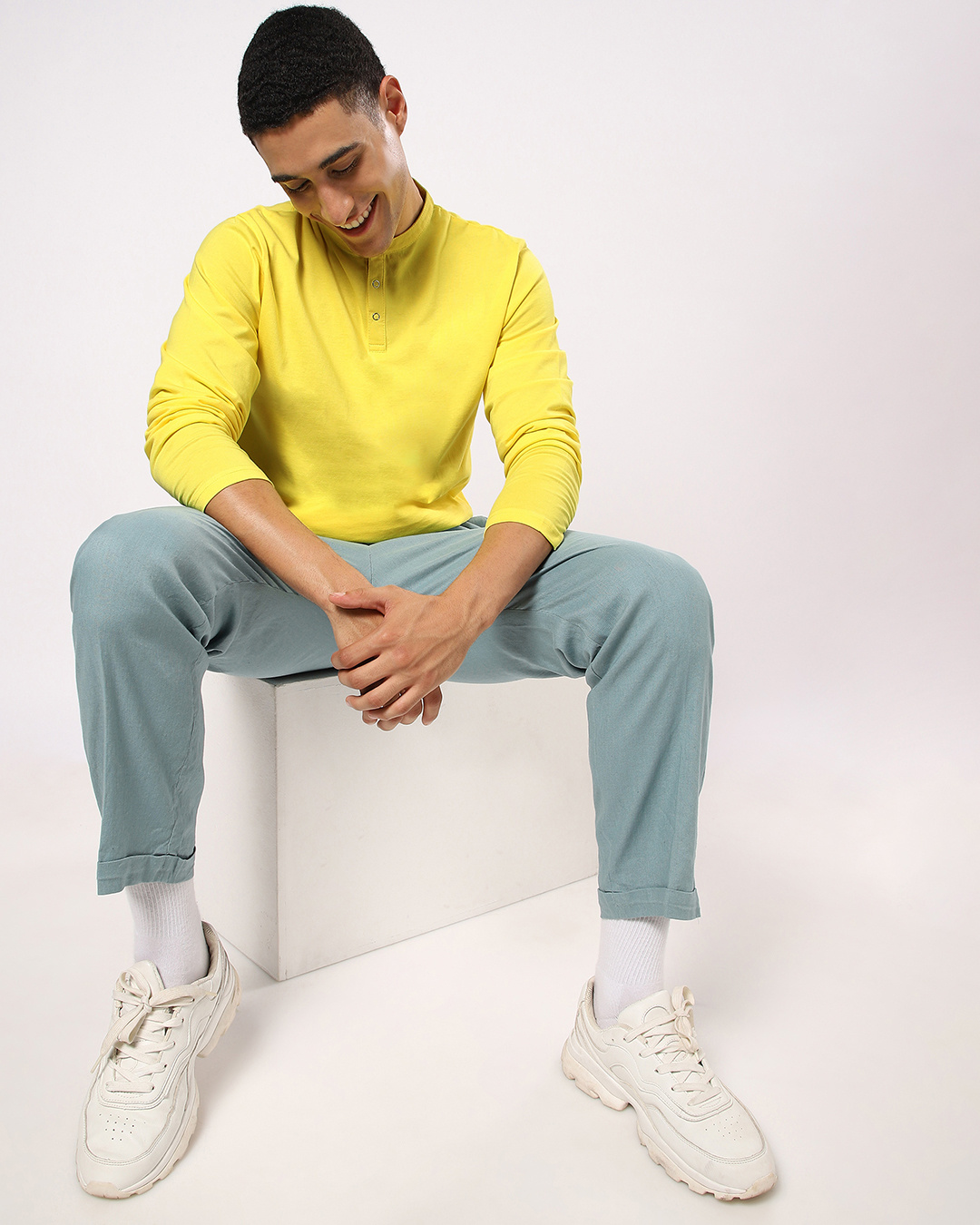 Birthday Yellow Henley T-shirt 