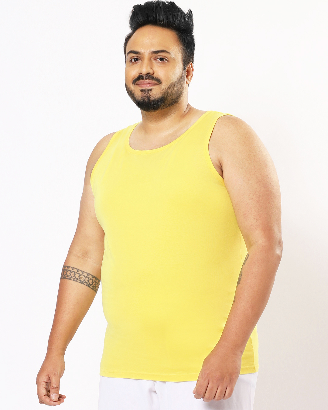 Shop Men's Yellow Plus Size Vest-Back