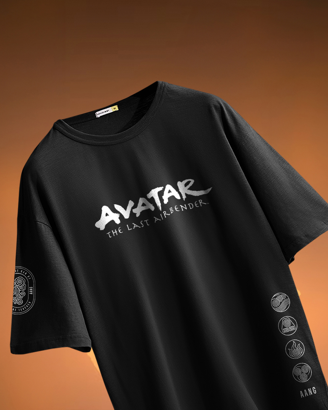 Shop Men's Black Aang The Legend Graphic Printed Oversized T-shirt-Back