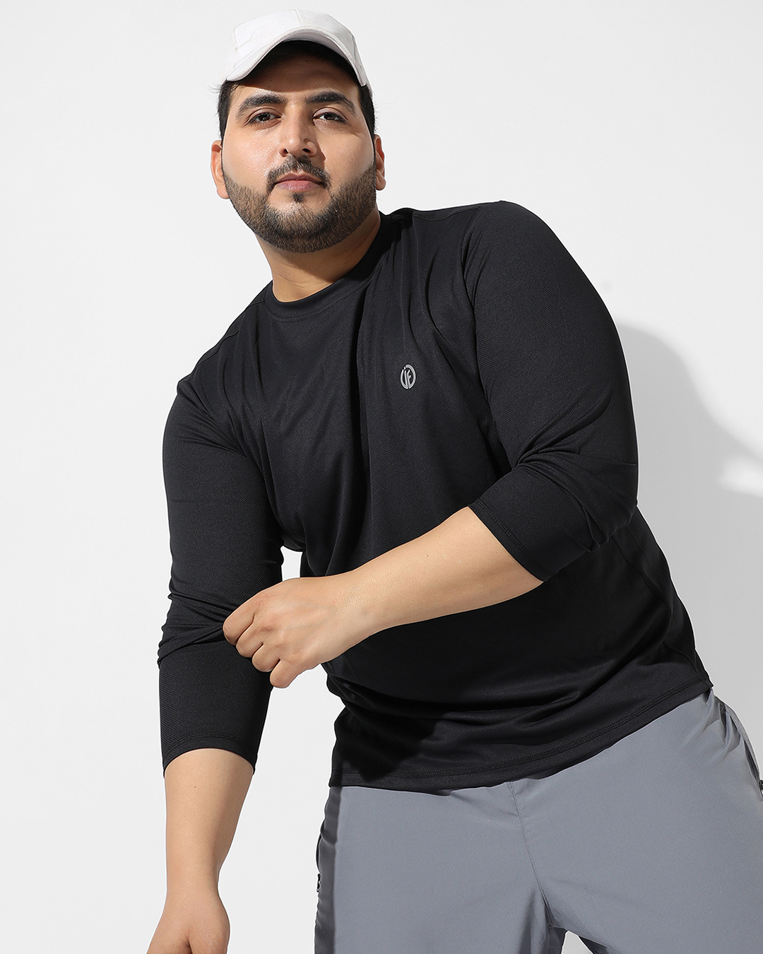 Buy Men's Black Activewear Plus Size Tshirt for Men Black Online at Bewakoof