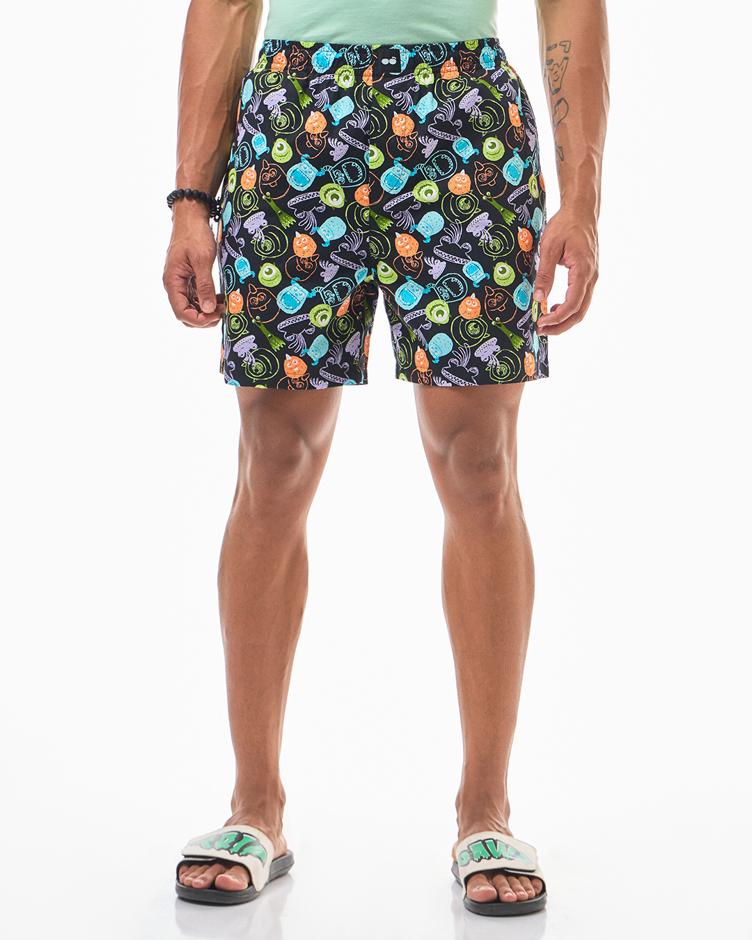 Shop Men's Black All Over Printed Boxers-Back