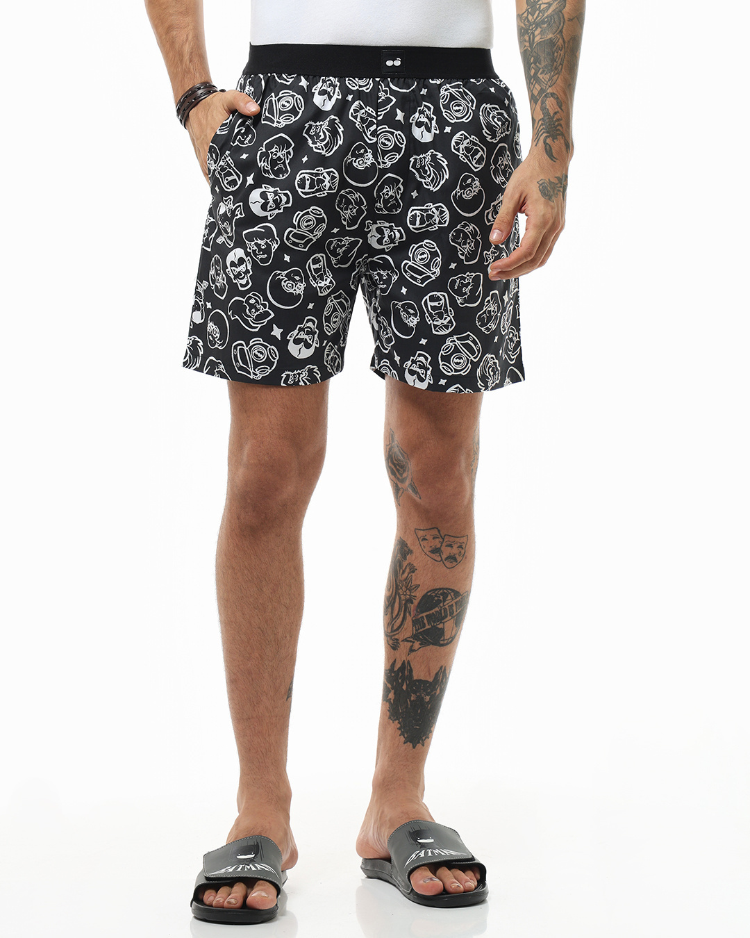 Shop Men's Black Scooby Doo All Over Printed Boxers-Back