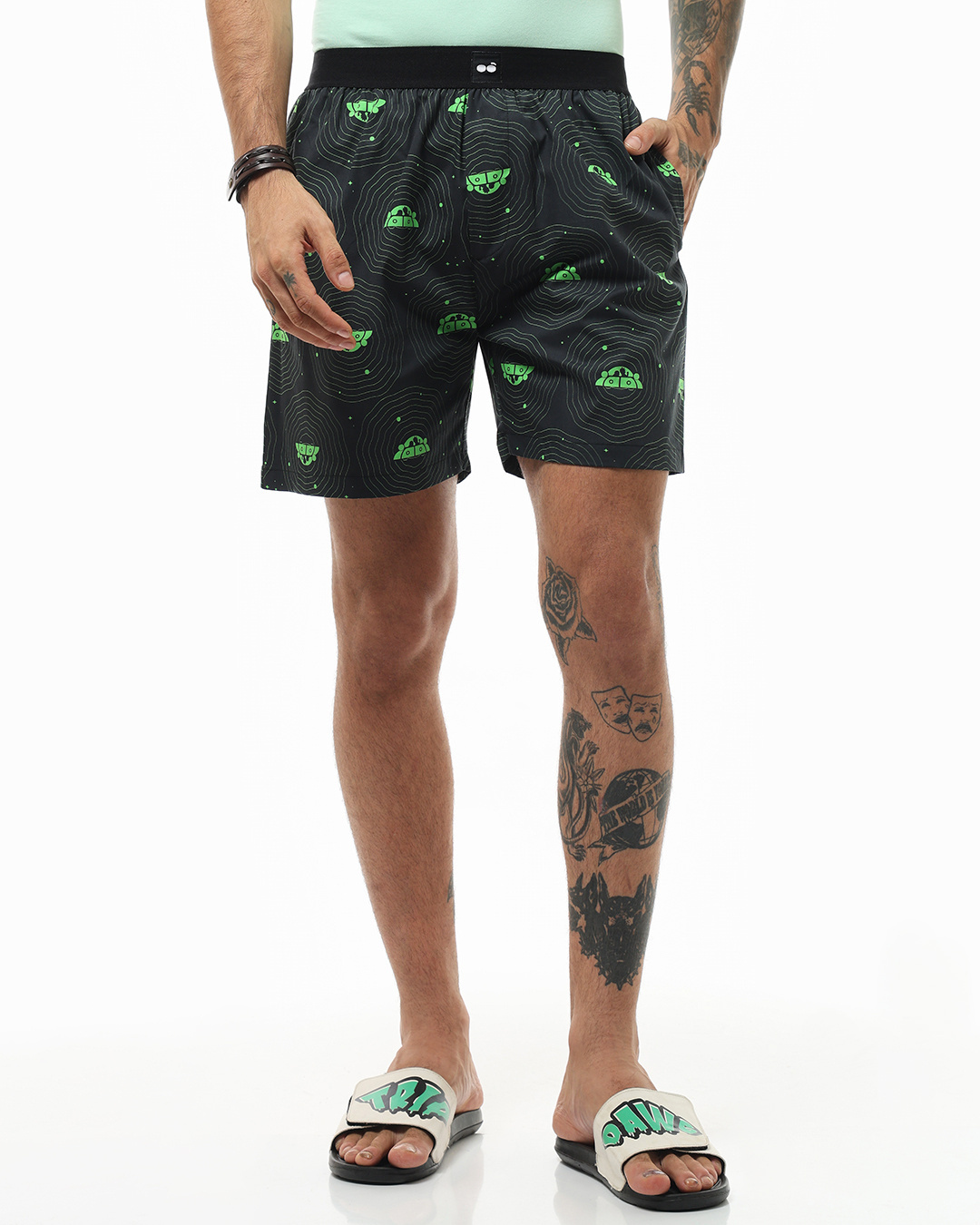 Shop Men's Black Rick & Morty All Over Printed Boxers-Back