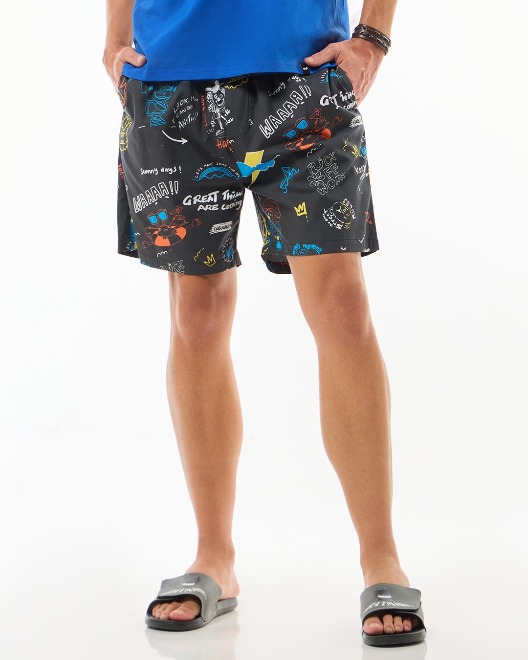 Shop Men's Black All Over Printed Boxers-Back