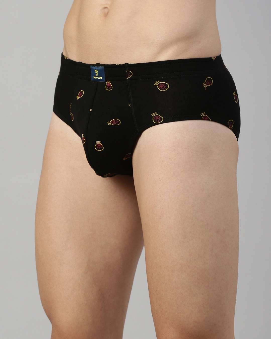 Shop Men's Black All Over Printed Briefs-Back