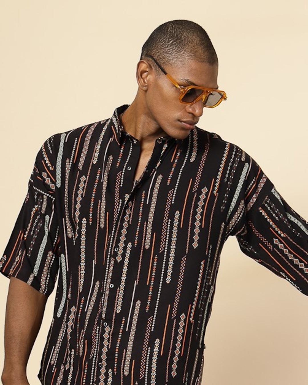 3-layer Oversize Shirt - Unisex Black
