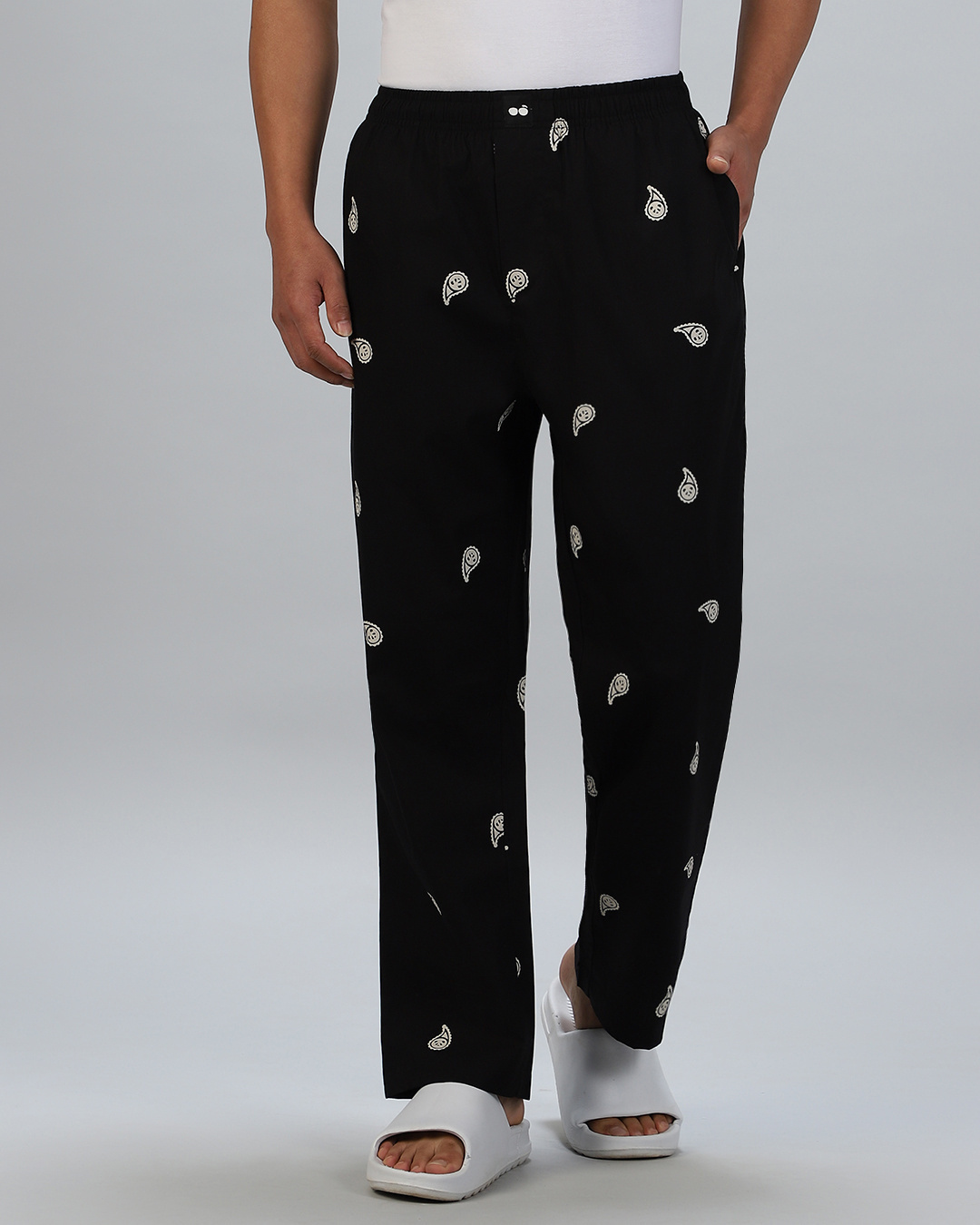 Buy Men's Black All Over Printed Pyjamas Online in India at Bewakoof