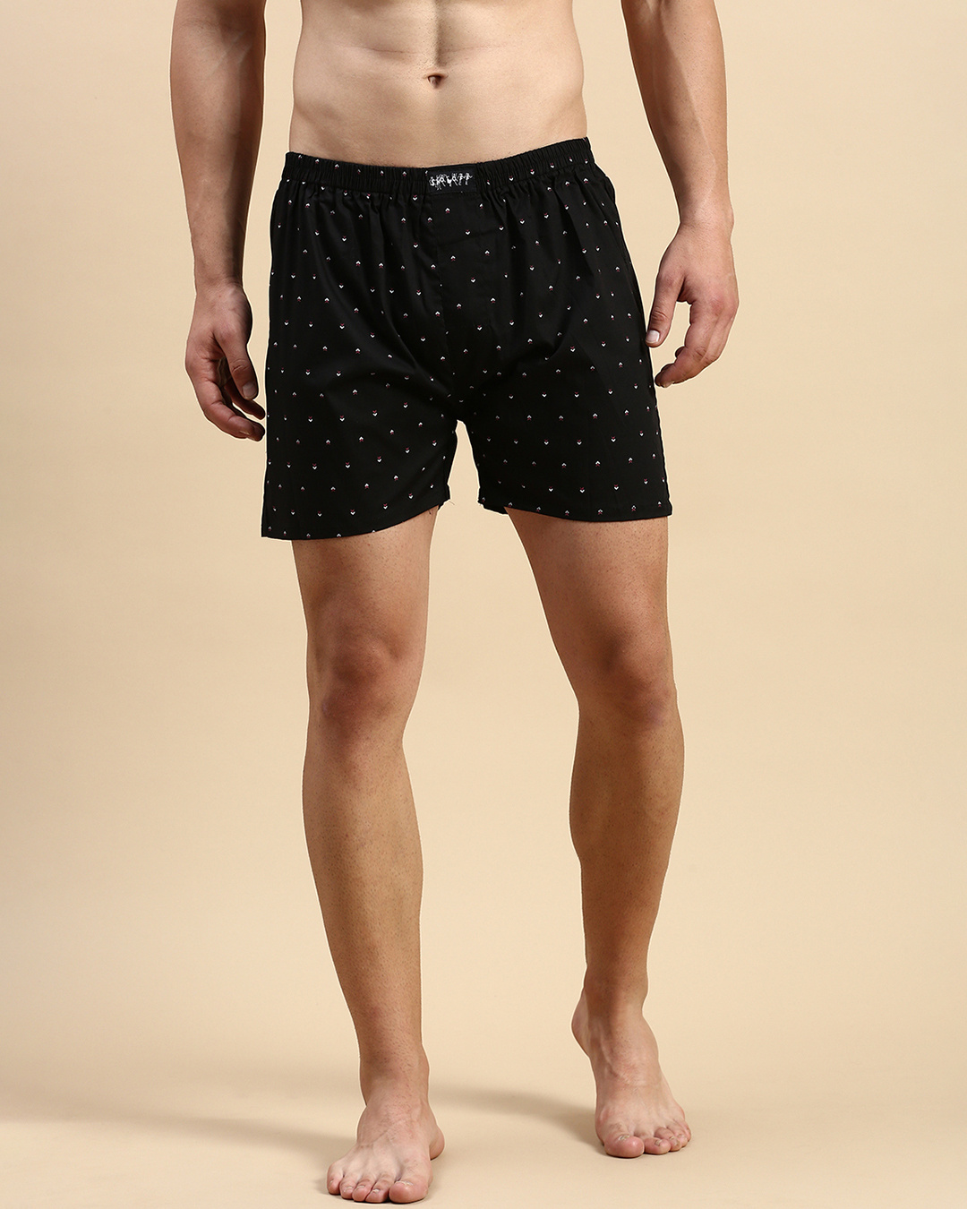 Buy Men's Black All Over Printed Slim Fit Boxers Online in India at