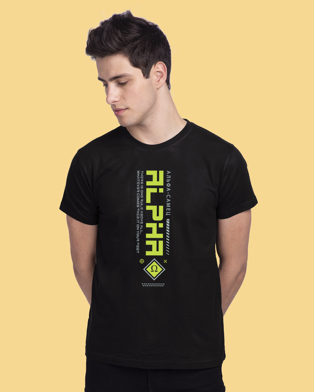 Buy Men's Black Alpha Class T-shirt Online at Bewakoof