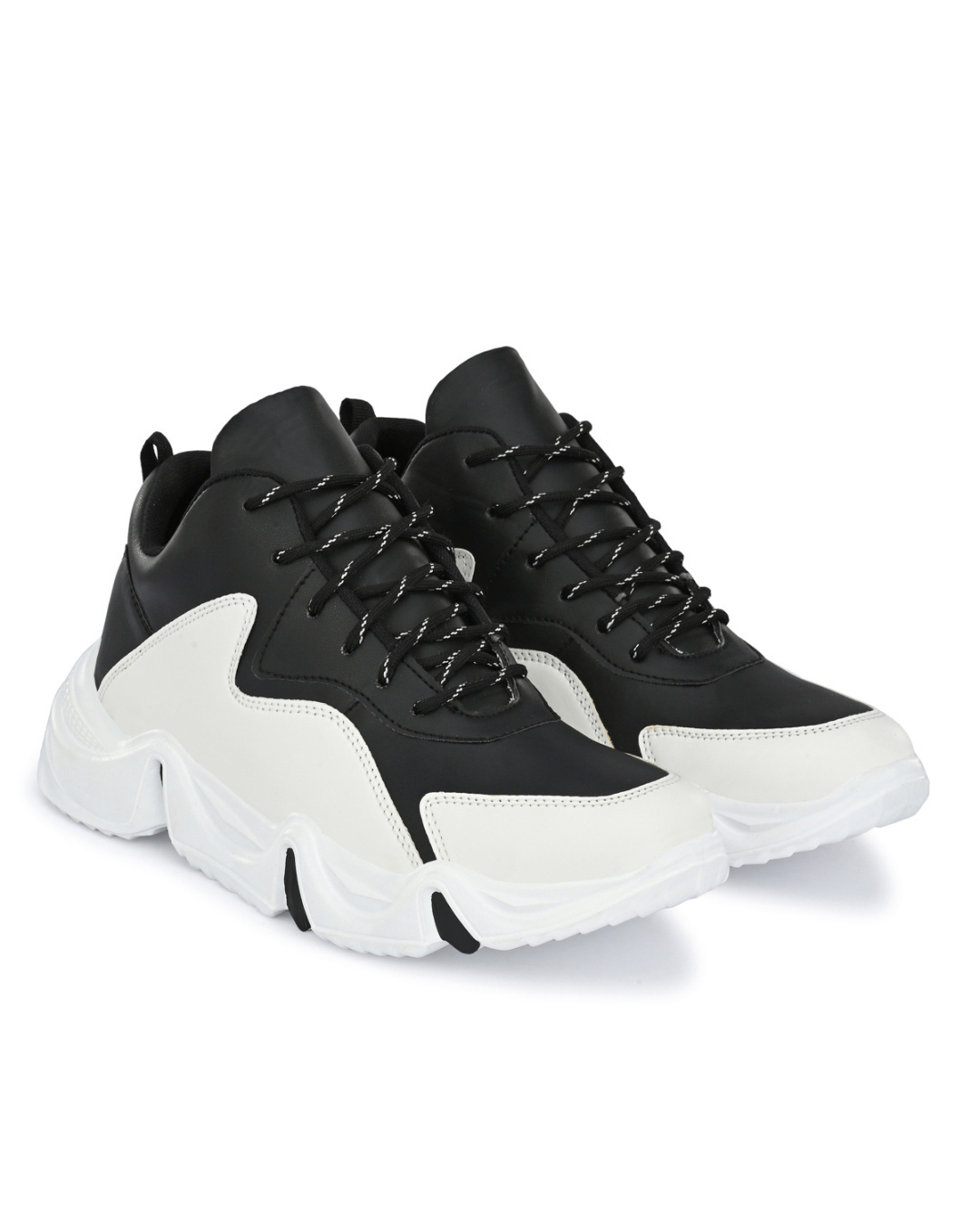 Buy Men's Black and White Designer Sneakers Online in India at Bewakoof