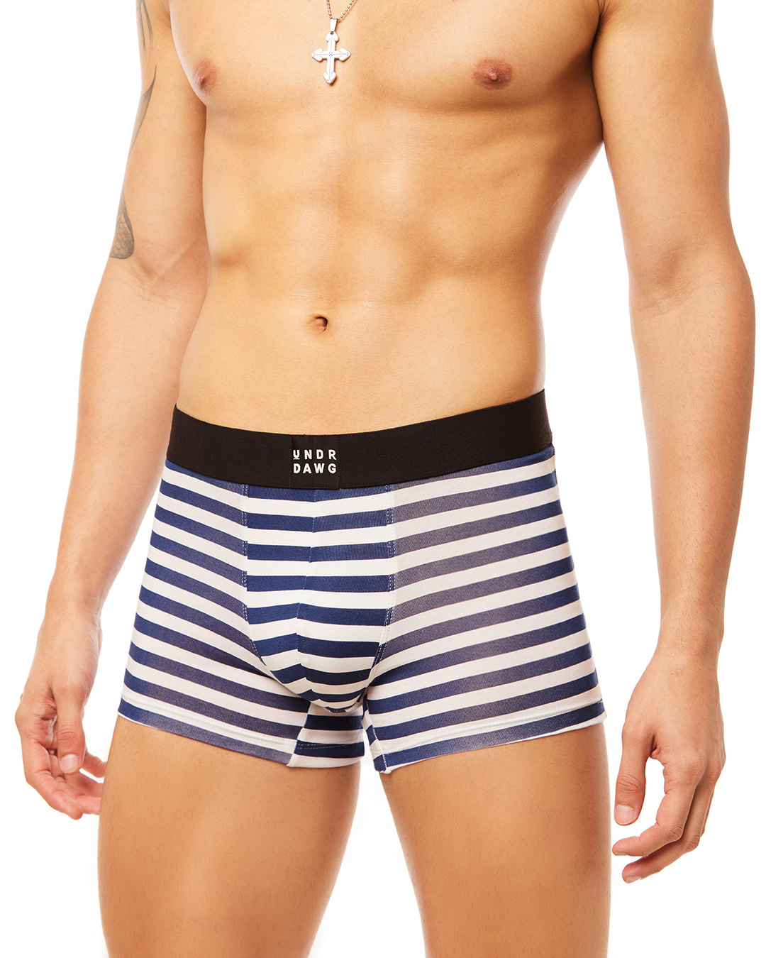 Shop Pack of 2 Men's Black & White Striped Trunk-Back