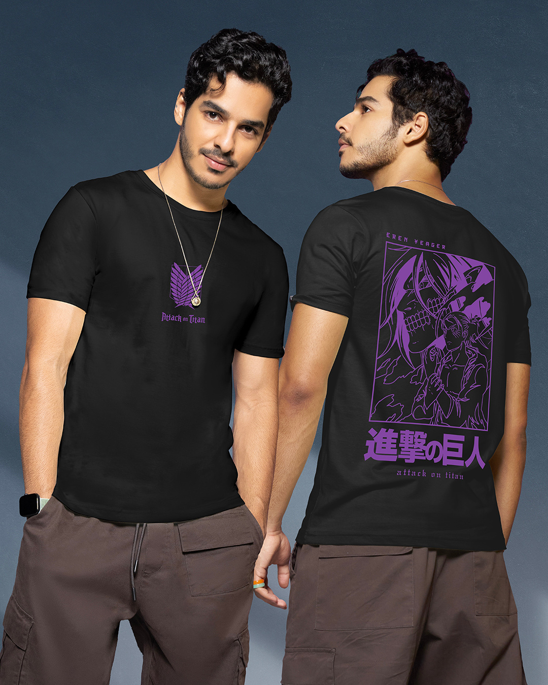 Buy Men's Black AOT Founding Titan Graphic Printed T-shirt Online