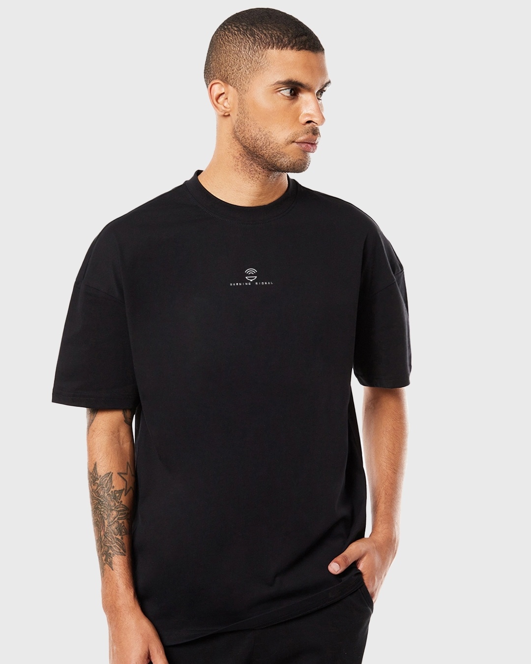 Shop Men's Black Astro Bear Graphic Printed Oversized T-shirt-Back