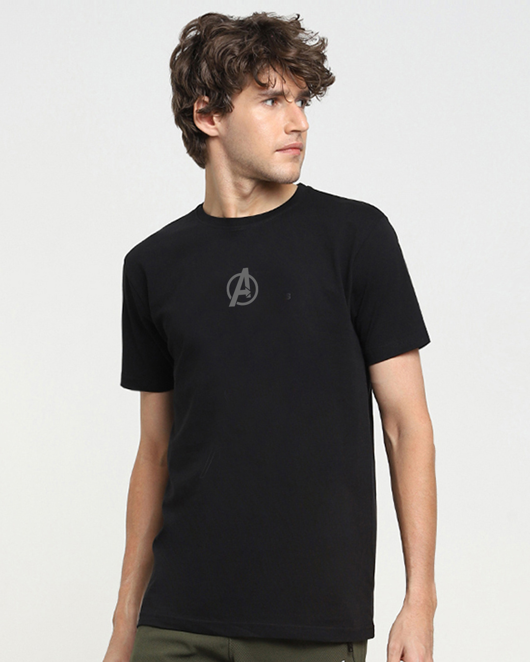 Shop Men's Black Avengers Assemble Typography T-shirt-Back