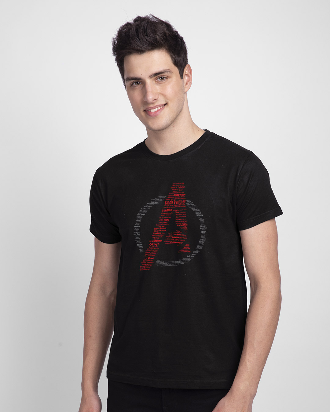 Shop Men's Black Avengers Typography T-shirt-Back