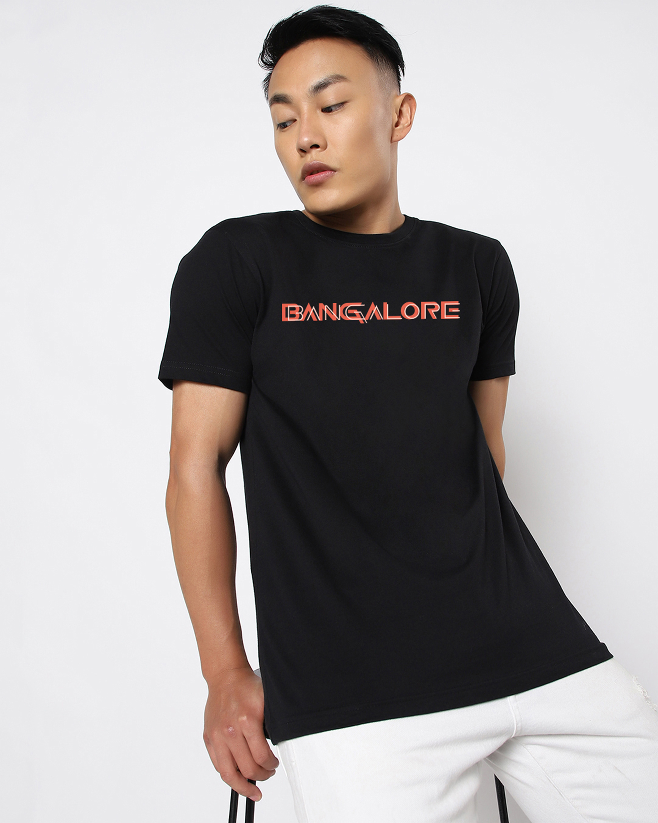 Buy Men's Black Bangalore Typography T-shirt for Men Online at Bewakoof
