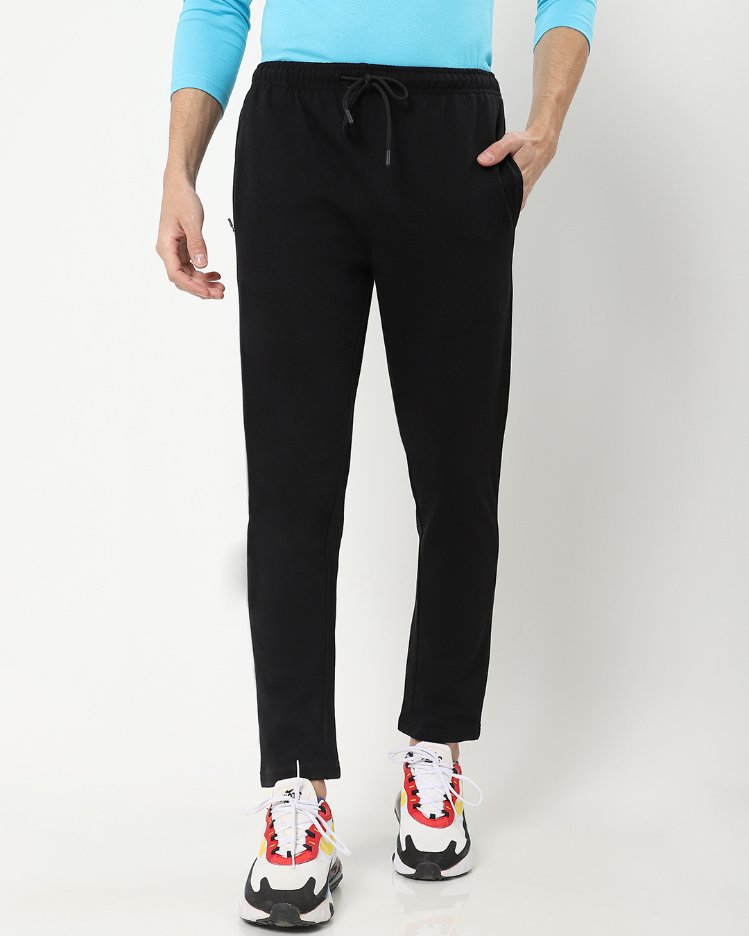 Shop Men's Black Basic Track Pants-Back