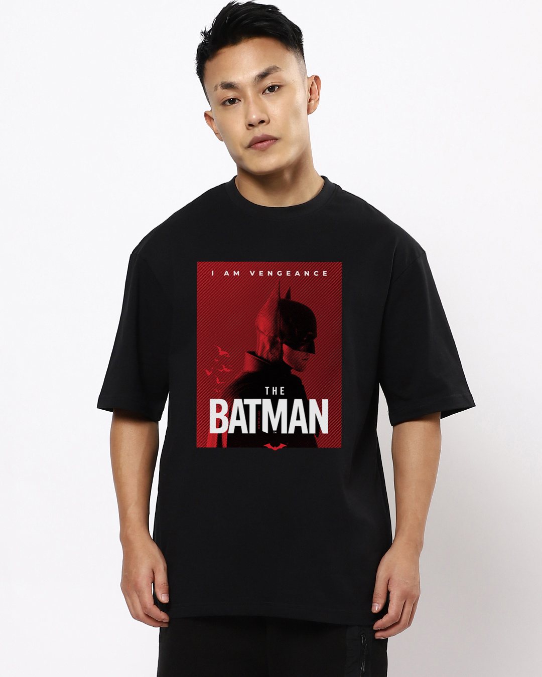 Buy Men's Black Batman Poster Graphic Printed Oversized T-shirt Online ...