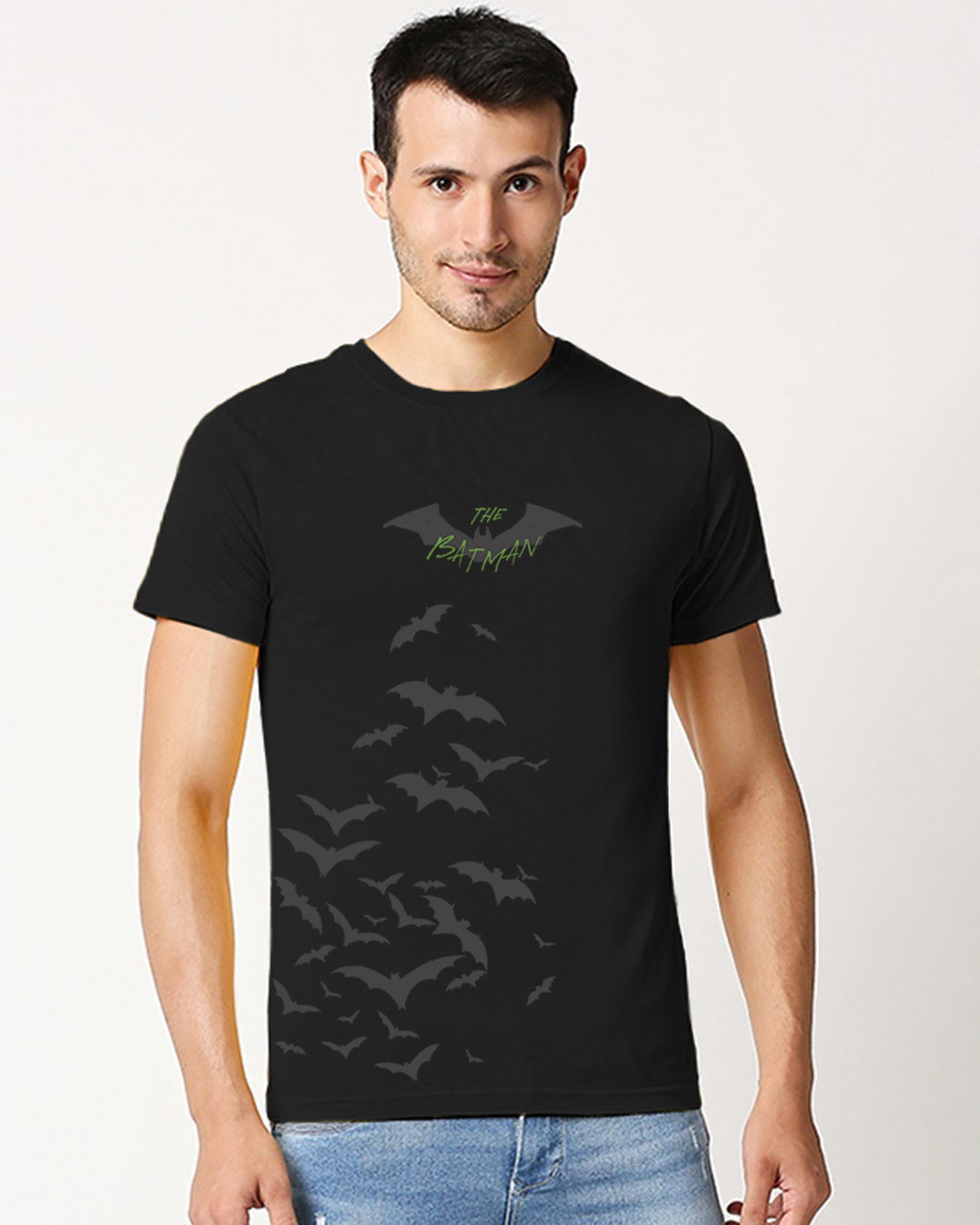 Shop Men's Black Batman Riddle Graphic Printed T-shirt-Back