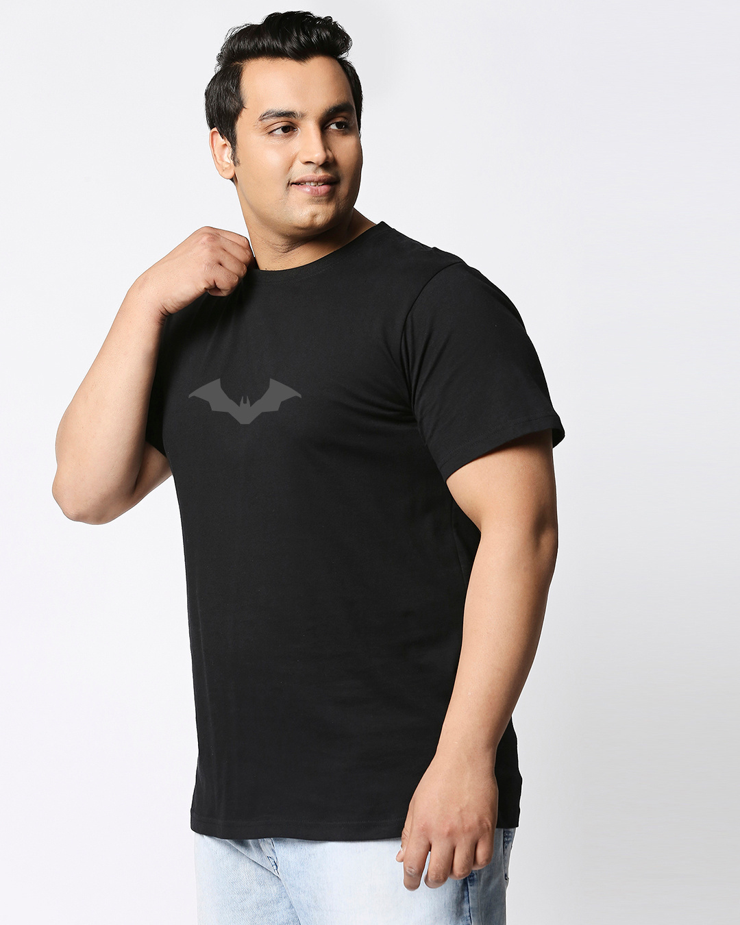 Shop Men's Black Batman Vengeance Placeholder Printed Plus Size T-shirt-Back