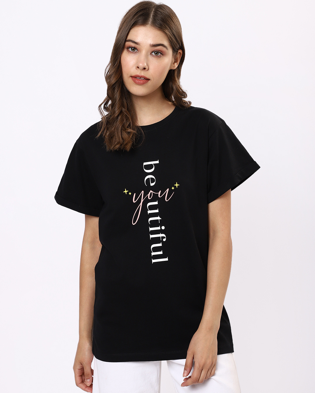 Shop Men's Black Be-you-ty Boyfriend T-shirt-Back