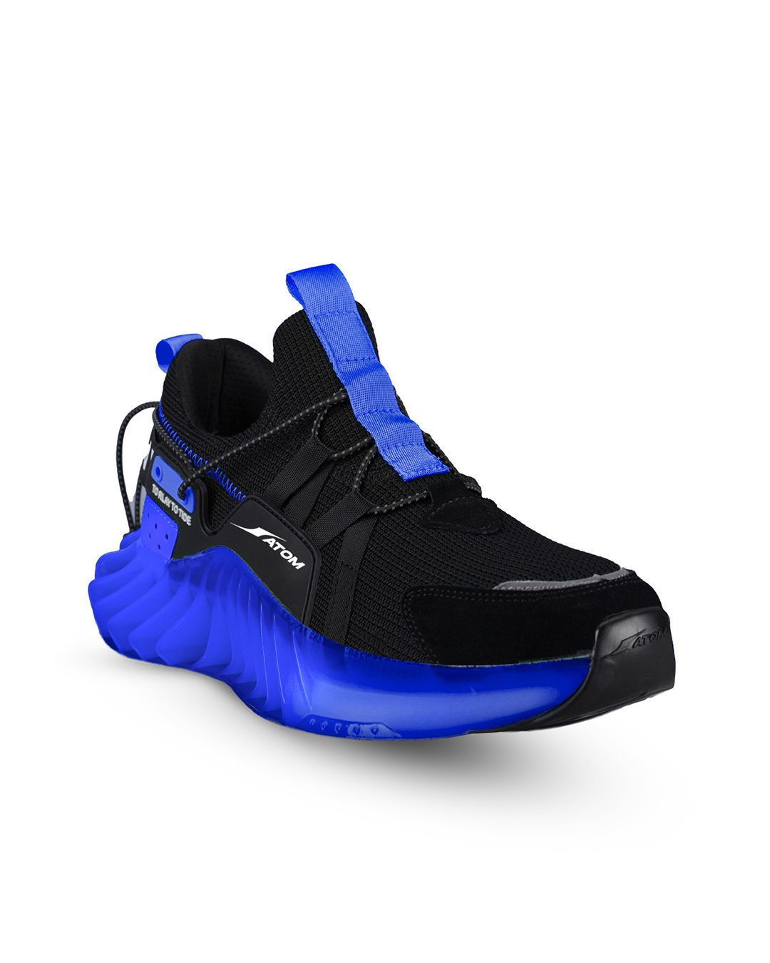 Shop Men's Black & Blue Good Vibes Color Block Sneakers-Back