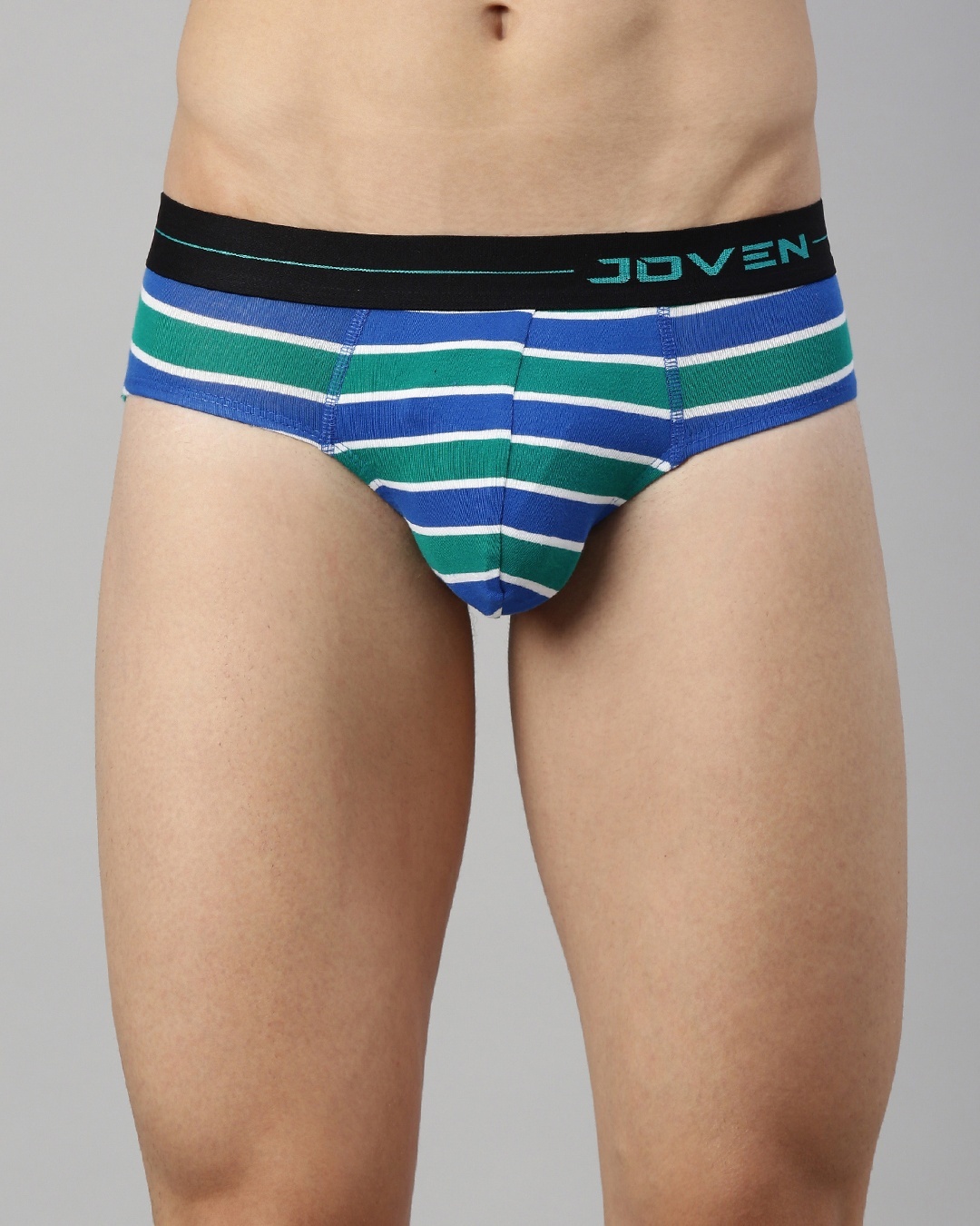 Shop Pack of 2 Men's Black & Blue Striped Briefs-Back