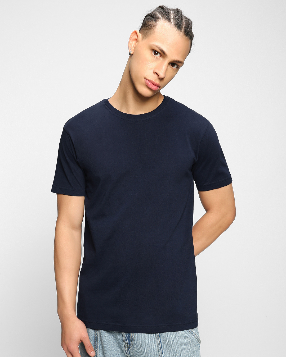 Shop Pack of 2 Men's Black & Blue T-shirt-Back