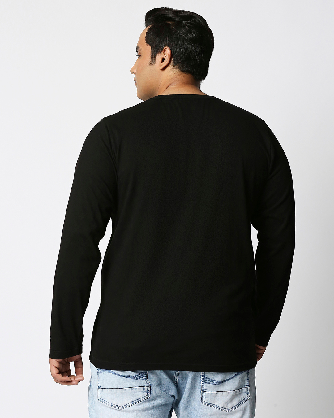 Shop Men's Black Blue Vibes Graphic Printed Plus Size T-shirt-Back