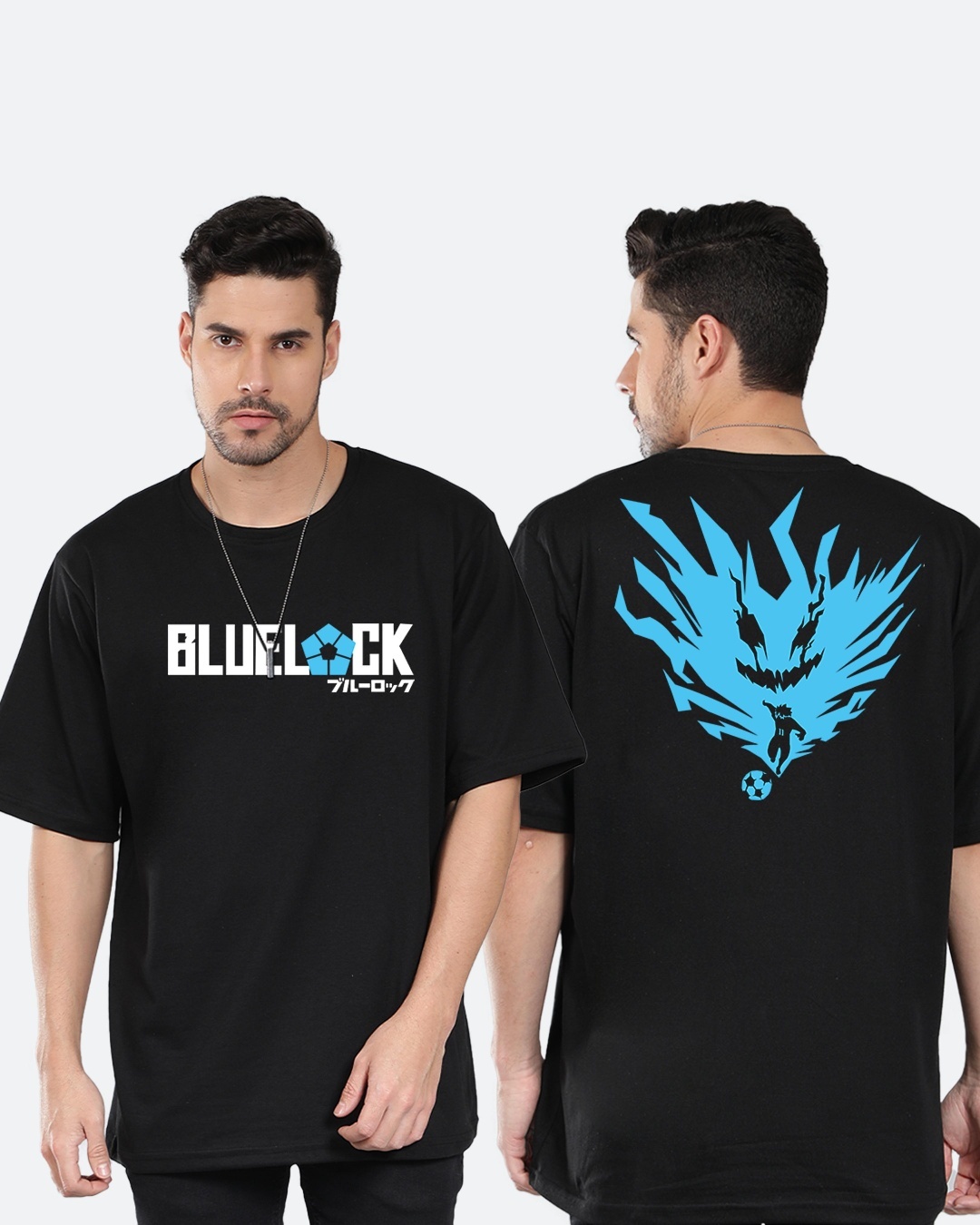 Buy Mens Black Bluelock Graphic Printed Oversized T Shirt Online At