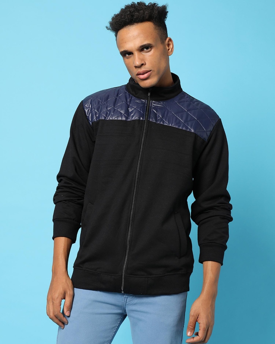 Buy Men's Black Bomber Jacket Online at Bewakoof