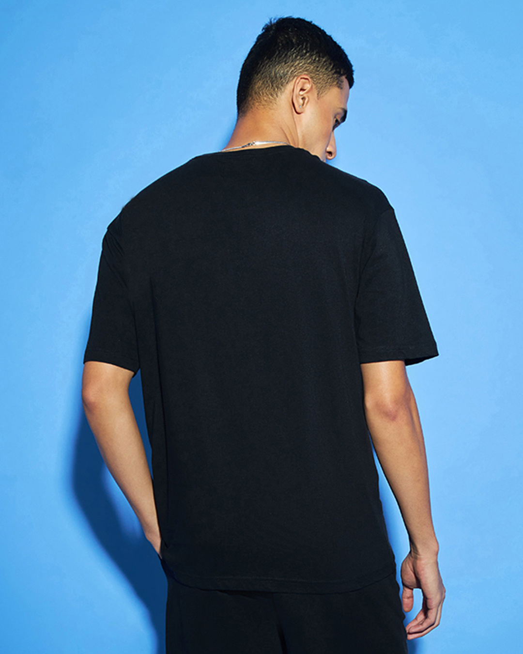 Shop Men's Black Bored Teddy Graphic Printed Oversized T-shirt-Back