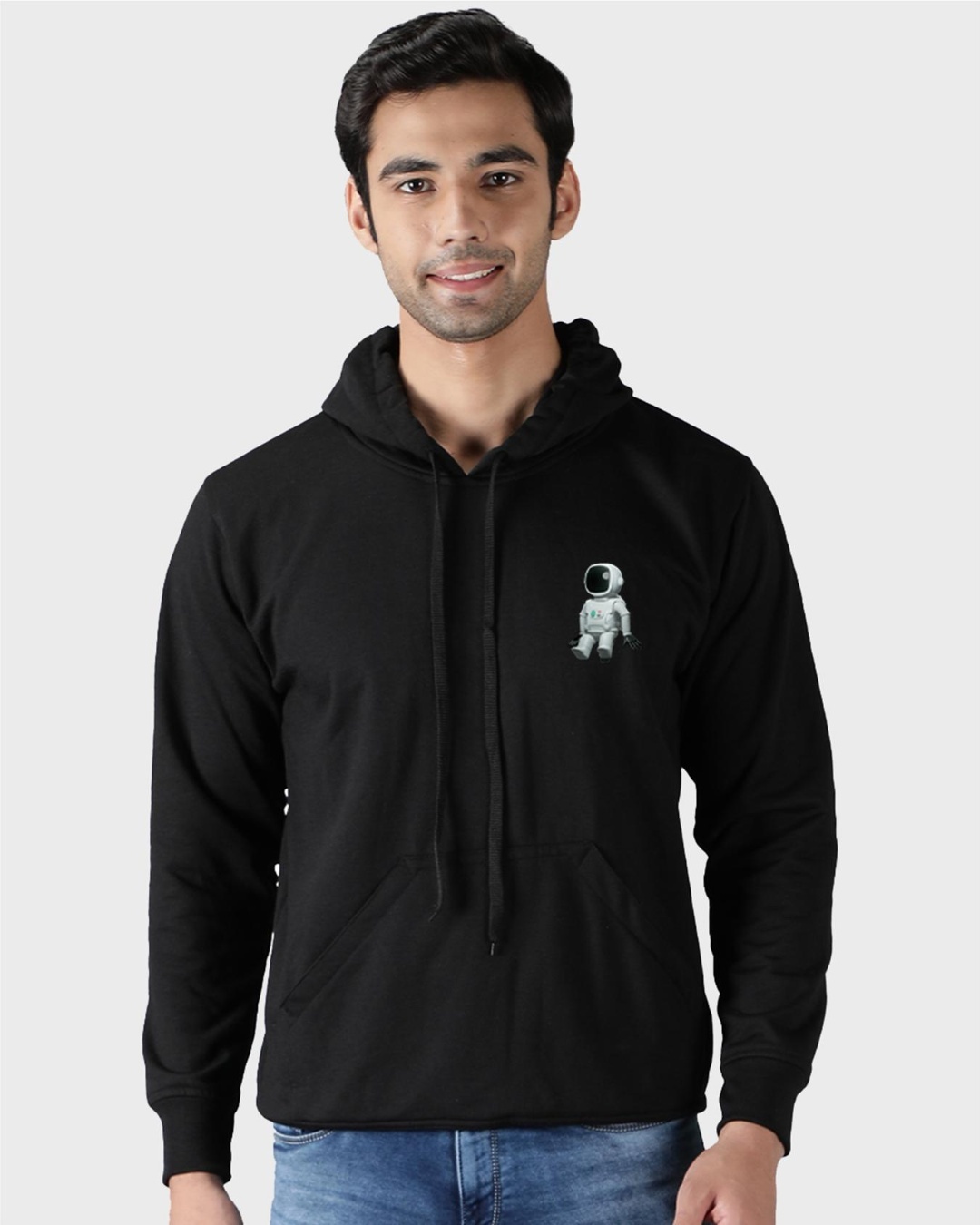 Shop Men's Black Born To Be Free Graphic Printed Hoodie-Back