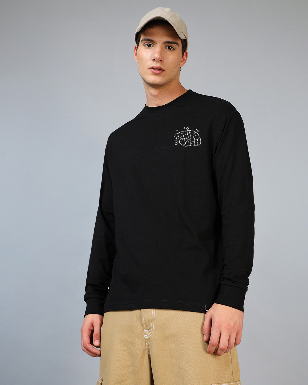 Shop Men's Black Brain Wash Graphic Printed Oversized T-shirt-Back