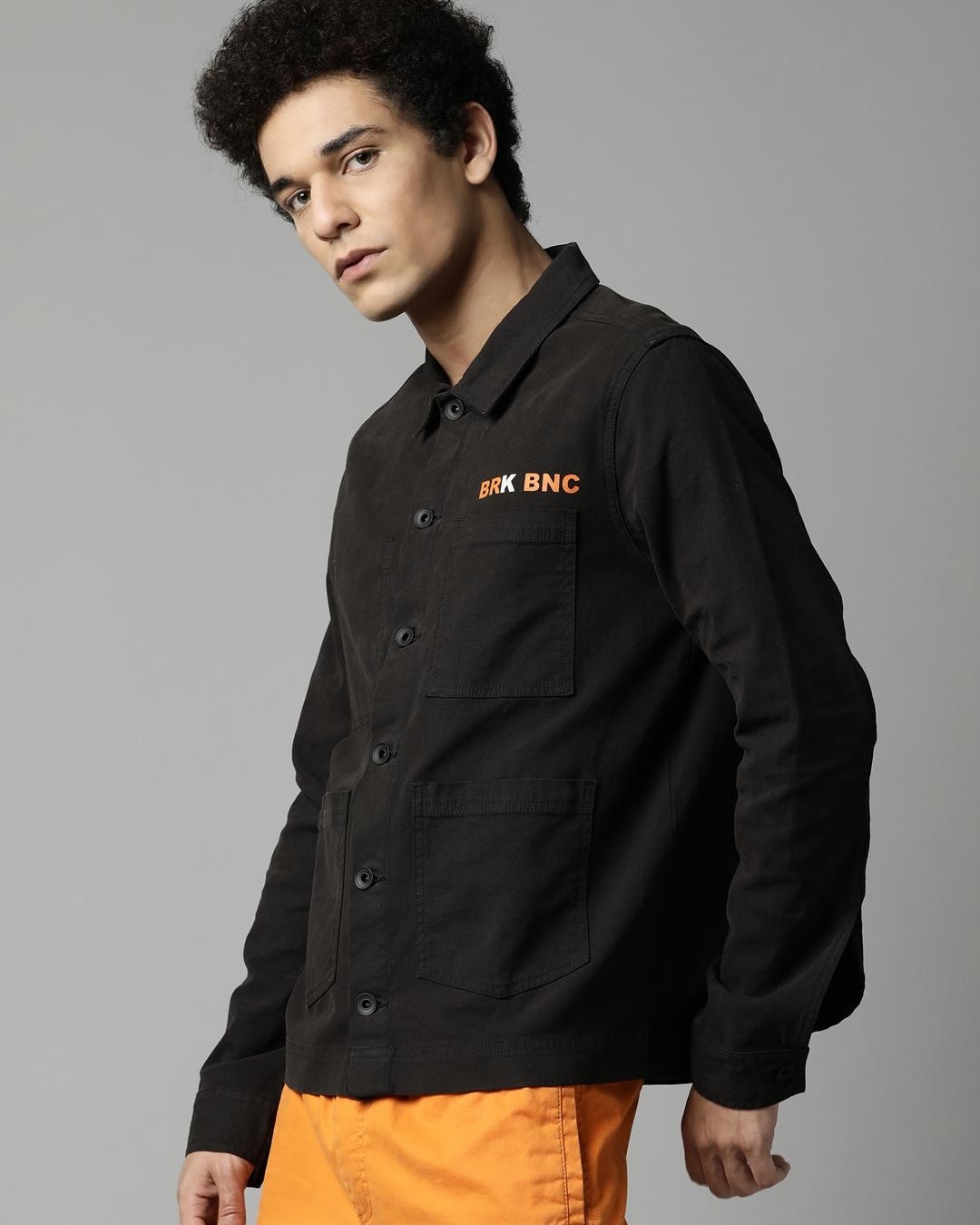 Shop Men's Black Typography Jacket-Back