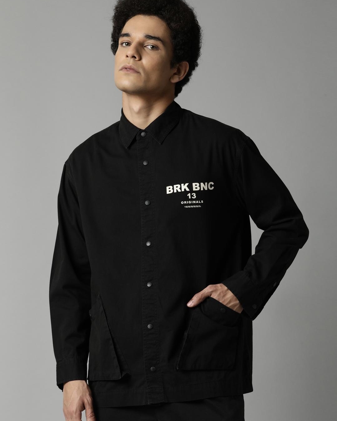 Buy Men's Black Typography Oversized Jacket Online at Bewakoof