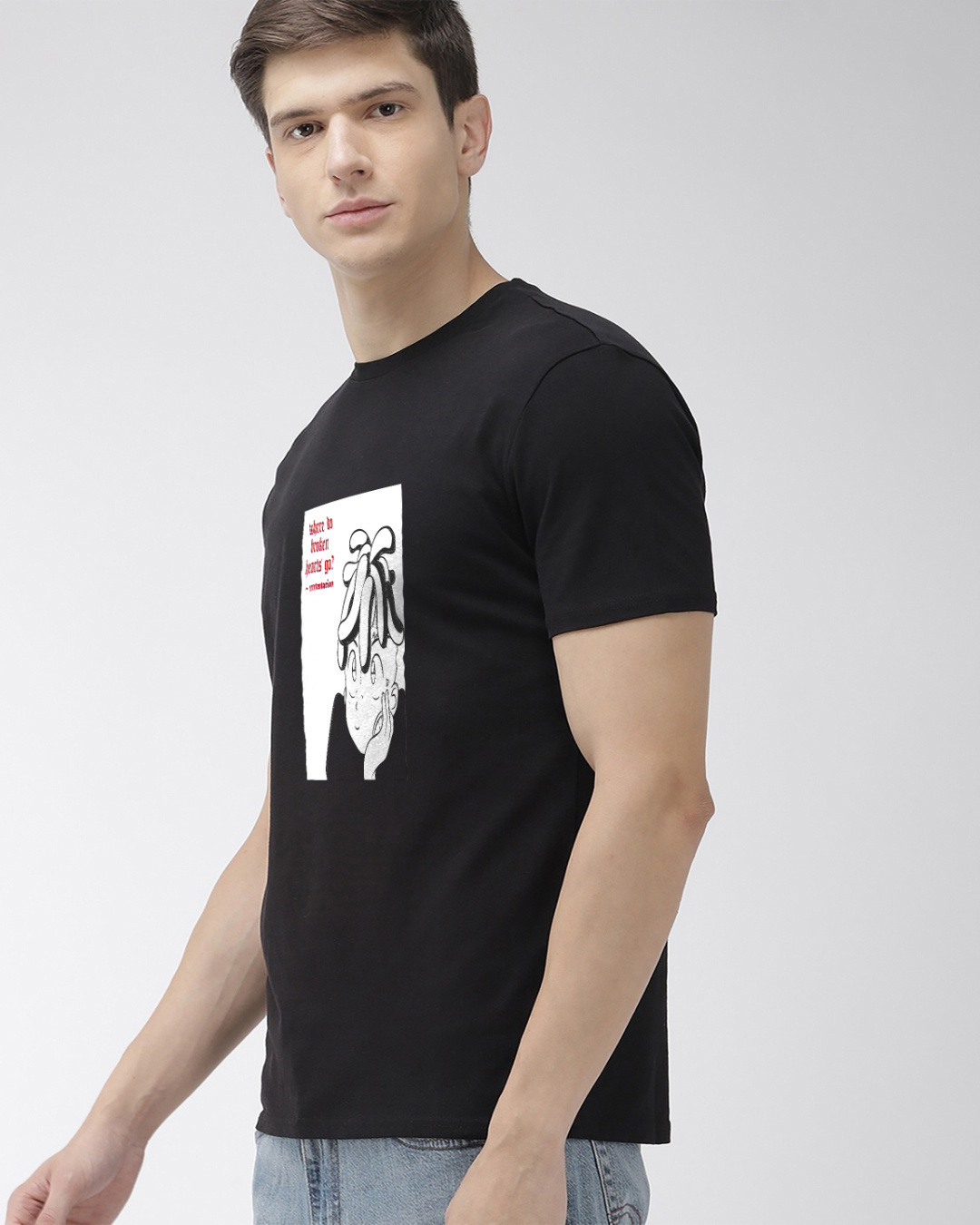 Shop Men's Black Broken Heart XXXtentacion Graphic Printed Cotton T-shirt-Back